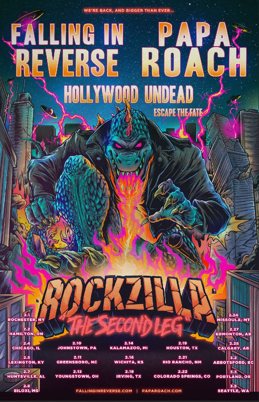 ROCKZILLA RETURNS In 2023! Falling In Reverse and Papa Roach Announce