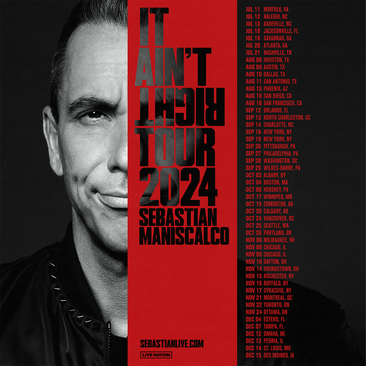 Sebastian Maniscalco -  'It Aint Right' Tour